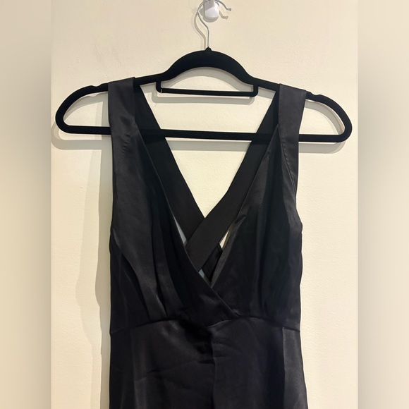 KHAITE Milo Silk-Satin Midi Dress Black size 4 (altered) - Picture 11 of 16